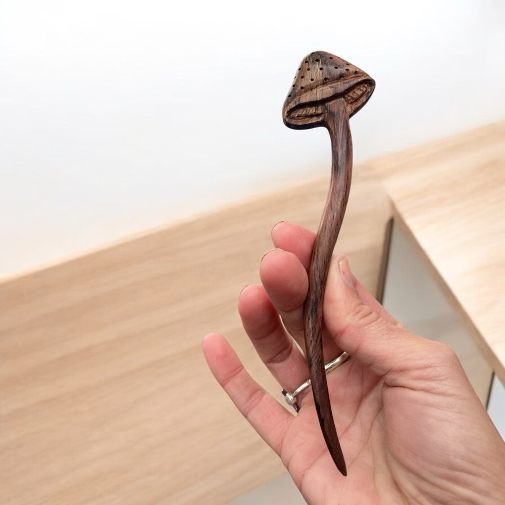 Final Sale! Hardwood mushroom hair stick from Bali